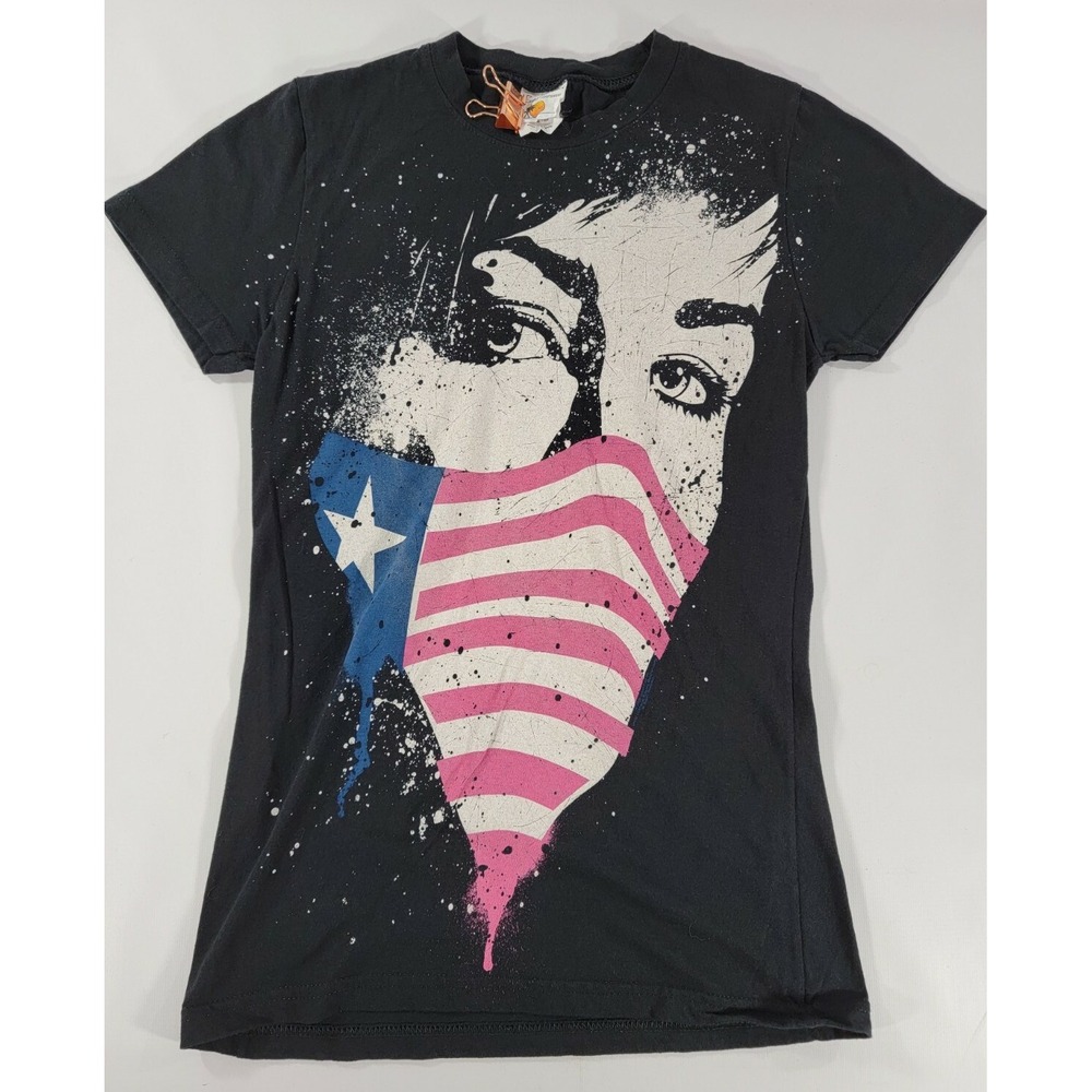 GREEN DAY Rebel Bandanna Molotov XXX Graphic Punk Rock Band T-Shirt Sz S Fits XS